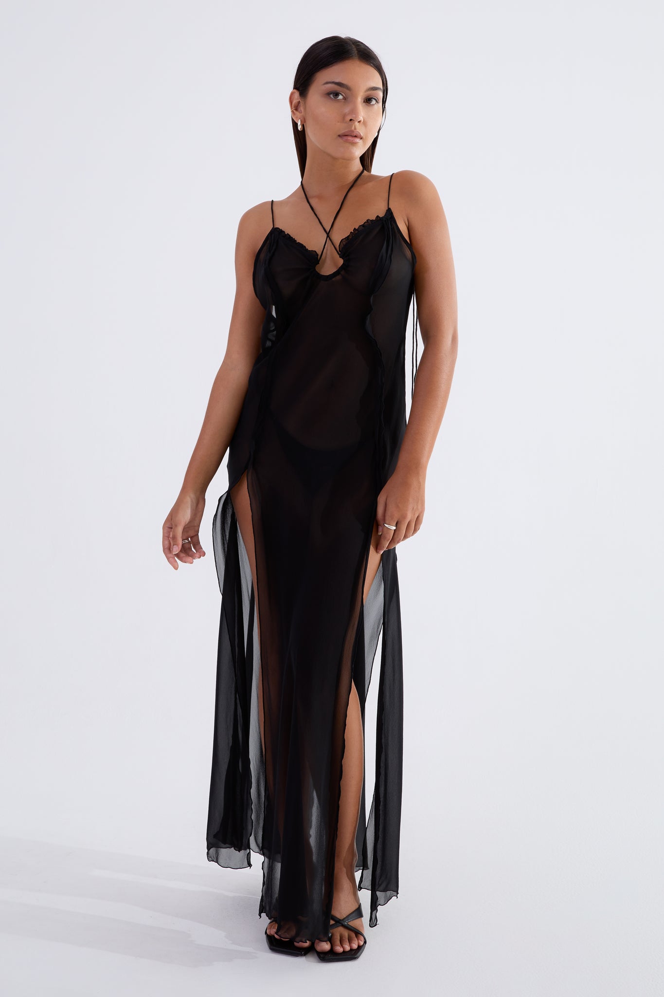 Ammonite Bias Gown - Volcanic Black